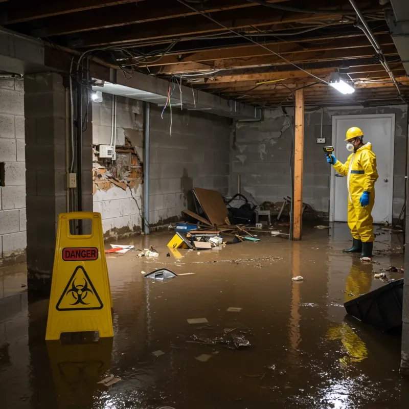 Flooded Basement Electrical Hazard in Stevenson, AL Property