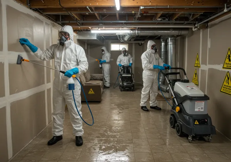 Basement Moisture Removal and Structural Drying process in Stevenson, AL